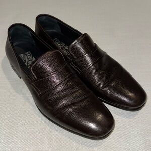 SALVATORE FERRAGAMO BROWN LEATHER SHOES